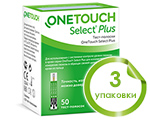 Тест-полоски Ван Тач Селект Плюс №50 (OneTouch Select Plus), 3 упаковки