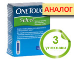 Тест-полоски Ван Тач Селект №50 (OneTouch Select), 3 упаковки. Цена дженерика Диаконт 1 (Diacont 1)