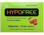 Таблетки HypoFree для компенсации гипогликемии (12 штук в упаковке) (со вкусом вишни)