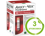 Тест-полоски Акку-Чек Перформа №50 (Accu-Chek Performa), 3 упаковки