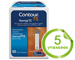 Тест-полоски Контур ТС №50 (Contour TS), 5 упаковок 